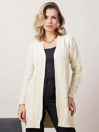 Cardigan de tricot com detalha cores sortidas