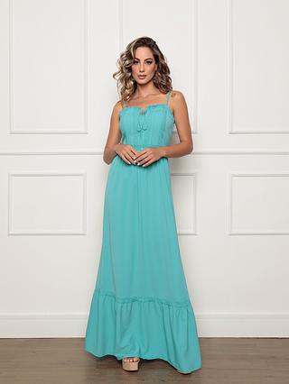 Vestido longo de alça com regulador